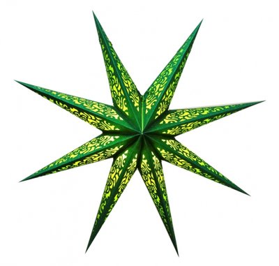 Светильник Звезда картонная 8 лучей LASER FULL GLITTER Зелёный 9050115 фото