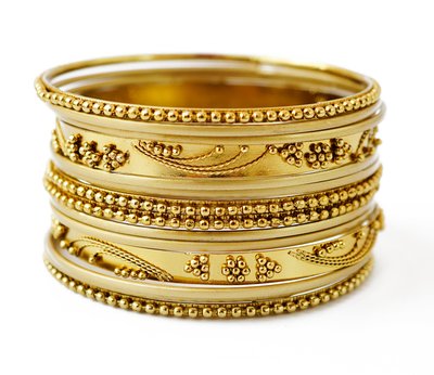 Комплект из 14 браслетов кольцо желтый 9080323 фото