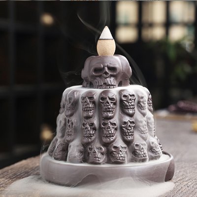 Подставка Жидкий дым керамика Круг из черепов 9150359 фото