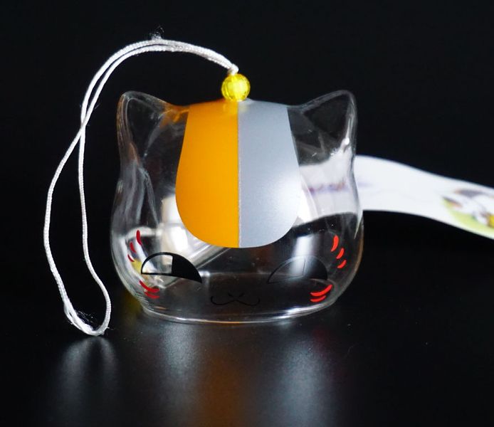 Японський скляний дзвіночок Фурін малий Манекі Неко №3 25041 фото