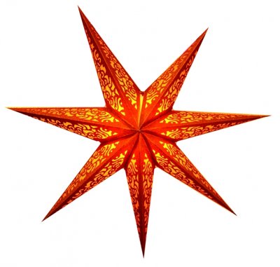Светильник Звезда картонная 7 лучей LASER FULL GLITTER Оранжевый 9050115 фото