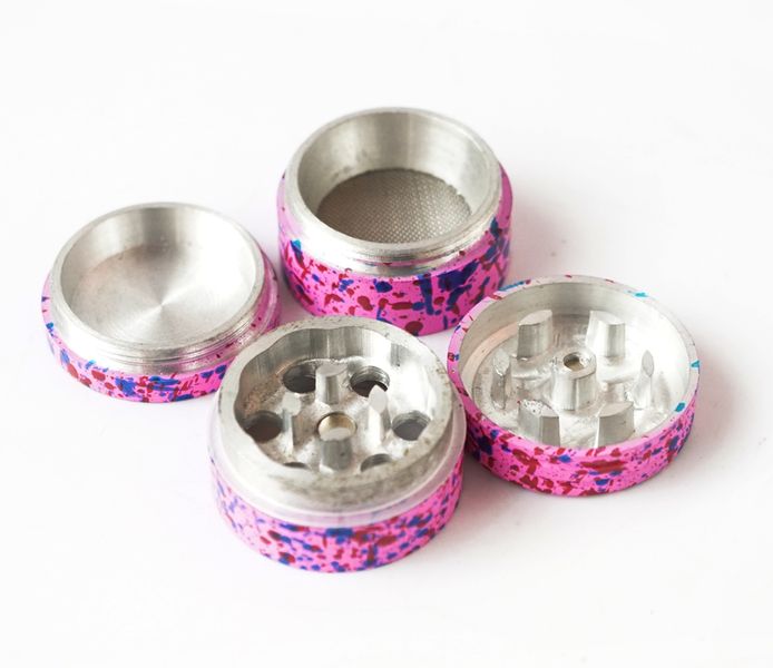 Гриндер алюминиевый магнитный Брызги 4 части GR-75 Розовый 26092 фото